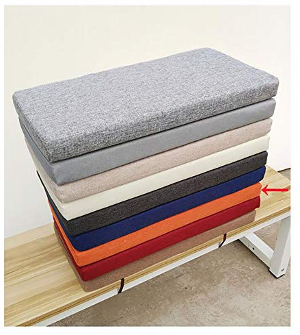 bandezid Lange Sitzkissen Pads Stuhlauflage Bankauflage Stuhlkissen,Non Slip Bay Fenster Kissen-Orange 120×50×5cm(47×19×2in)