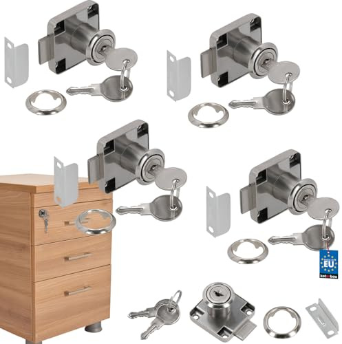 KOTARBAU® 4er Set Möbelschloss zum Aufschrauben für Möbeltüren und Schubladen 40x40mm