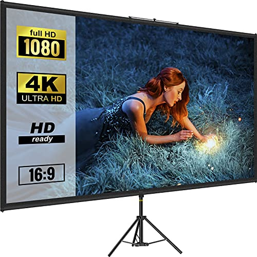 VEVOR Pantalla de Proyector 110 16:9 4K HD, Ajustable 200-250 cm, 160 Grados, 244 x 137 cm