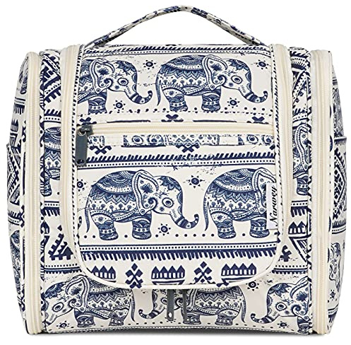 Narwey Kulturbeutel zum Aufhängen, Kulturtasche Kulturbeutel Damen Kinder Gross, Waschtasche Hanging Toiletry Bag Damen für Reise, Kosmetiktasche Make up Tasche für Frauen (Elefant (Groß))