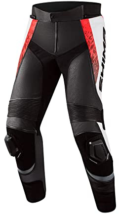 SHIMA STR 2.0 Motorradhose Herren mit Protektoren Leder Knieprotektoren Motorradkombi Motorrad Hosen Lederkombi Motorradjacke Sport Lederhosen (Hose, Rot Fluo, 46)