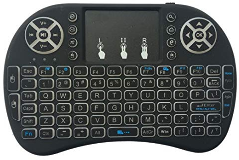 Mini clavier sans fil tactile rétroéclairage LED batterie rechargeable Clavier USB 2,4 GHz pour Android TV Box, Raspberry Pi, PC, tablettes, Smart TV, IPTV, KODI