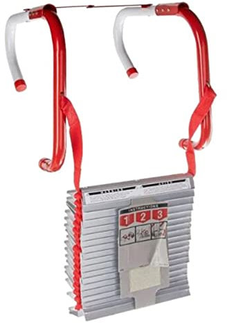TOOJUN Tragbare Strickleiter für Kinder oder Erwachsene, Brandschutzleiter 2-4-stöckige Notausstiegsleiter aus Aluminiumlegierung für Baumhäuser im Innenbereich, Spielplatz,4m/13ft