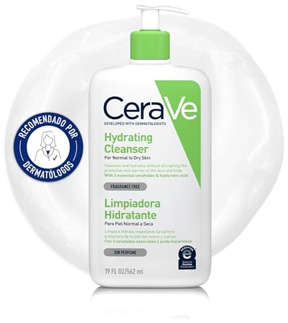 CeraVe - Crème Lavante Hydratante - Visage & Corps - Nettoie et Hydrate Sans Altérer la Barrière Cutanée - Aux 3 Céramides Essentiels + Acide Hyaluronique - Peau Normale à Sèche - 562 ml