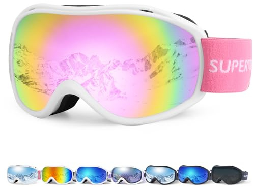 Supertrip Skibrille Damen Herren, Snowboard Brille für Brillenträger Erwachsene Jugendliche OTG UV-Schutz Kompatibler Helm Anti Fog Skibrillen Snowboardbrille Sphärisch Verspiegelt