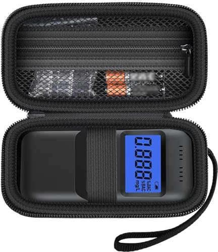 PAIYULE Tasche für VPOW Alkoholtester Polizeigenau, Promillemessgerät Schutzhülle, Alkoholmessgerät Halter, Alkotester Tragetasche Organizer Bag für Mundstücke (nur Hülle)