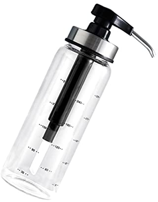POPETPOP Bouteille Étanchéité Verre Avec Pompe Acier Inoxydable Distributeur Miel Cuisine Pot Condiments Noir