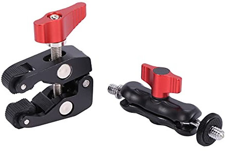 AMIUHOUN SLR Kamera-Arm, doppelter Blitzschuh, Kugelkopf, Krabbenkrallen-Clip, Universal-Monitorhalterung, Kugelkopfklemme, Superhalter-Ständer