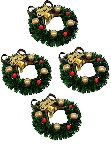 PRETYZOOM 4stücke Weihnachtsgirlanden zum Aufhängen Weihnachtskranz aus Hochwertigem Material Weihnachtsschmuck zum Dekorieren Hängende Weihnachtsdeko für Festivals