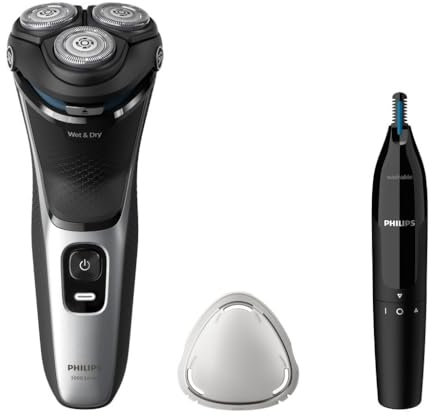 Philips S3143/02 Rotationsrasierer, nass und trocken, Schwarz, Silber