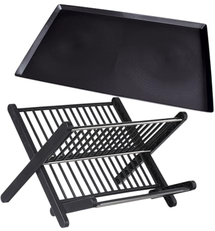 Cabilock 1 Juego De Escurridor De Platos Plegable De Cocina Soporte De Secado De Vajilla Estante De Secado De Platos Pequeño Escurridor De Platos Chapado Bastidores De Secado De Platos, 012119MV13