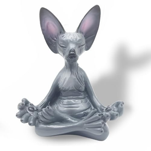 Yoga-Katzenstatue, seltsame lustige Kawaii-Meditationskatzenfigur, kleine niedliche abstrakte ästhetische Sphynx-Katzenskulpturen, Geschenke für Zuhause, Wohnzimmer, Regal, Büro, Schreibtisch,