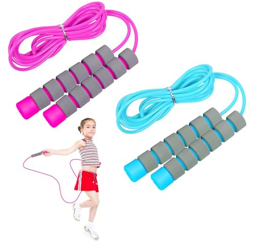 Child Skipping Rope 2 Pcs Adjustable for Kids Age 5-9 Year Boys and Girls to Exercise (2.6m)