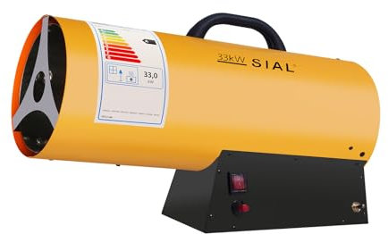 SIAL 33kW Termoventilatore a Gas Riscaldatore da Cantiere Riscaldatore a Gas Riscaldatore Radiante Ventilatore di Aria Calda, Giallo