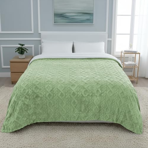 DALINA TEXTIL S.L Manta Nórdica de Franela y Borreguito 130x160 cm | Diseño para Sofá y Cama Invierno | Reversible, Abrigada y Suave | Turquesa