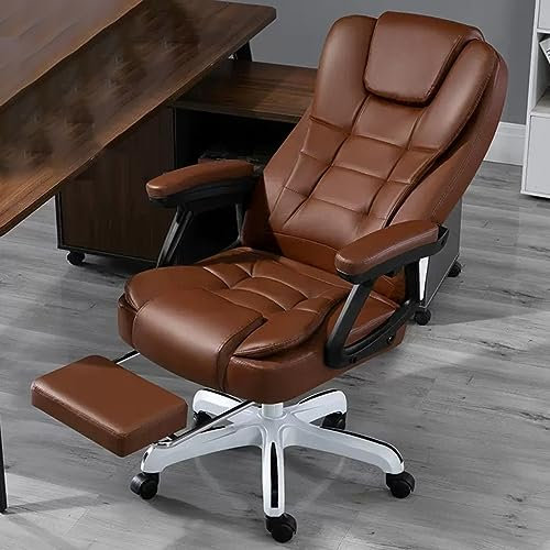 Ergonomischer, beheizter Chefsessel mit Drehstuhl und Fußstütze und Lendenkissen, ideal für Heimbüroarbeiten