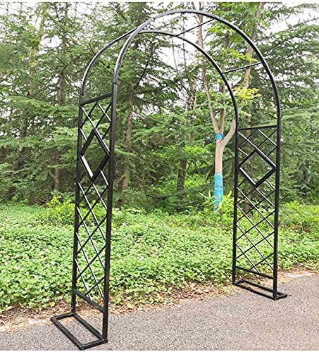 Arche de jardin en métal noir pour plantes grimpantes - Cage tubulaire robuste pour jardin, mariage - 140 cm