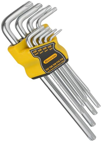 Tutee | Set di Chiavi a Brugola Esagonali Torx Cr-V | 1,5-10 mm | 9 pz | Supporto Etichettato