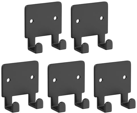 Buerfu Soporte de afeitar de ducha para la pared, soporte de afeitar para la pared de la ducha, Colgador de afeitar de metal para la ducha, 5x ganchos multifunción para el paraguas de baño de lavadora