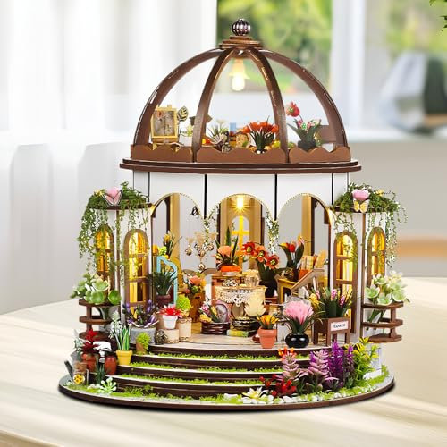 SGZIOO DIY Miniature House, Miniatur Haus Selber Bauen, Miniatur Haus Bausatz mit LED Licht, Möbel und Werkzeug Machen, Miniaturhaus für Erwachsene, Machen Sie Eigenes Kreatives Geschenk