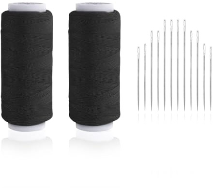 2 Pezzi Di Filo Di Cucito Nero, 12 Aghi In Metallo, Semplice Colore Solido, Strumenti Di Cucito Fai -Da -Te, Possono Essere Cuciti In Macchina O Manuale.