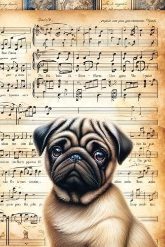 Notizbuch mit einem charmanten Mops-Motiv auf Notenblättern: Dieses einzigartige Notizbuch vereint auf charmante Weise die Liebe zu Hunden und Musik ... 150 linierte Seiten - Einband: Softcover