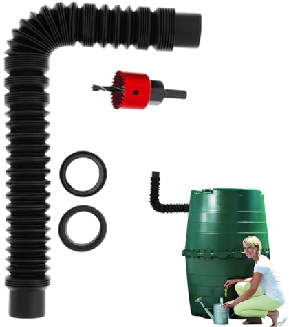 Conector Para Barril De Lluvia,Kit de Conexión para Tanques de Agua | Adaptador de Agua Pluvial para Estanque Jardín Patio Cobertizo Techo Riego Exterior