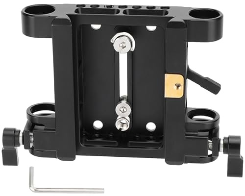 Abrazadera de tubo de doble agujero resistente de 19 mm, placa de liberación rápida, placa inferior deslizante para equipo de fotografía, abrazadera de liberación rápida de cámara de aluminio