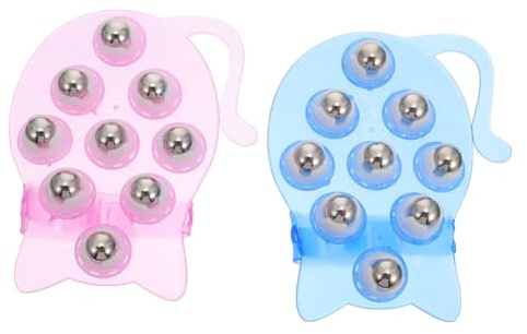 SHERCHPRY Katzenförmiges Massagegerät mit 9 Stahlkugeln aus Carbonstahl Handliches Pvc Pom Material Verbessert die Durchblutung für Gesicht und Bauch