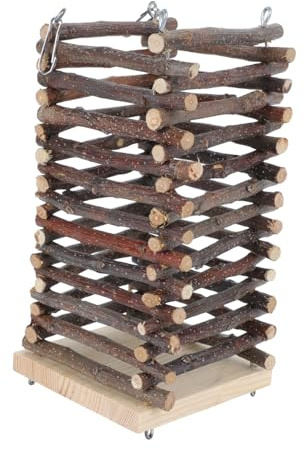 BESPORTBLE Natürliche Holz Heuraufe Kaninchenfutterspender Langlebig für Kaninchen Meerschweinchen Nager Geeignet Alfalfa Gras Halterung aus Apfelholz