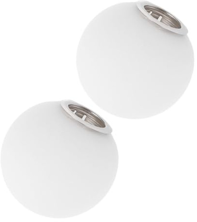 Alipis 2pcs 60mm Frosted White Glass Globe Lamp Shade G9 Bulb Replacement Round Globe Glass Lampshade for Ceiling Lights and Chandeliers