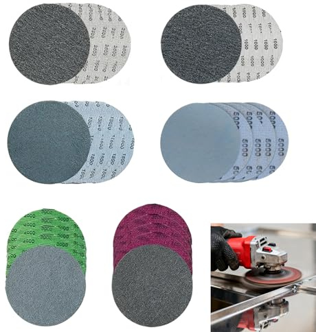 30 Pezzi 75 mm Dischi Abrasivi Auto-Aderenti, Grana 1000/1500/2000/3000/4000/5000, Dischi per Carteggiatura e Lucidatura, Compatibili Strumenti Rotativi per Metallo, Legno e Più (30)
