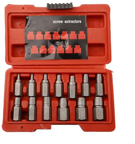 13-teiliges Schraubenausdreher-Set zum Entfernen beschädigter gebrochener Schrauben und verrosteter Schrauben mit Sechskantkopf-Design, ideal für Automobil-Rep