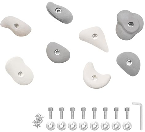 MAMOI® Klettergriffe | Klettersteine für Kletterwand | Klettergriffe | 4/8 Stück | Bouldersteine | Inklusive Befestigungsmaterial | Made in EU