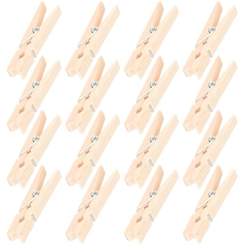 Veemoon 72 Mollette da Bucato in Legno Naturale Piccole Mollette per Foto e Decorazioni Fai da Te Clip Molla per Appendere Foto per Feste e Lavori Artigianali