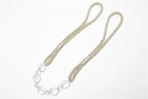 DYYEUAVT 2 pz Perline di Cristallo Tende Tieback Complementi Arredo Casa Accessori Tende Titolari Fibbia Corda Bling Bead Holdback Finestra Drappo Tie Backs(Beige)