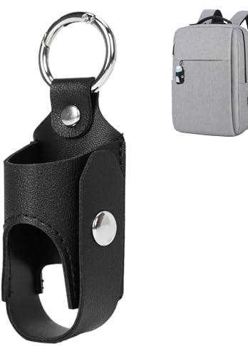 Porta inalatore portatile – in pelle PU da 9 cm, clip per tasca con chiusura a scatto, profilo compatto per il trasporto, portachiavi per inalatore | zaini da viaggio, borse scolastiche