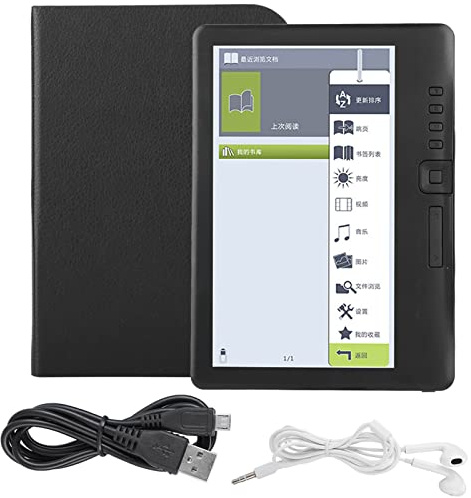 TIKATARER Lector de Libros Electrónicos de 7 Pulgadas, Resistente Al Agua, Alta Velocidad, ARM9 Core, Batería de 2100mAh, Lector Electrónico para EPUB PDF TXT FB2 PDB con Música (Memoria 8G)