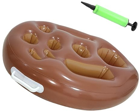 Inflatable Cup Holder - Pool Drink Floats 70x50 Cm | Inflatable Cup Holder 9 Holes Foldable Tray With Pump Beverage Organizer Floating Pool Accessory For Hot Tubs Outdoor Parties Trave