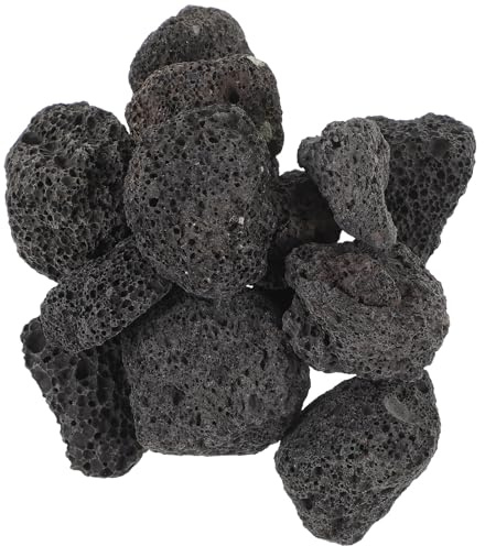 POPETPOP Bbq Lava Rock for Gas Barbecues Volcanic Stone Adornment, Breathable and Exquisitely Crafted Decorative Volcanic Stone for Fish Tank Landscaping and Aquarium Rocks, for Plants