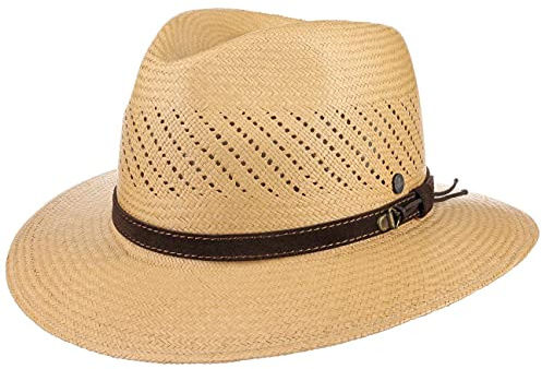 Lierys Air Panamahatt by Damer/Herrar - Made in Ecuador traveller stråhatt herrhatt med läderband, läderband Vår-sommar Sommar - XL (61-62 cm) brun