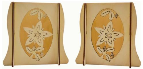 Erzwelt - Lichterbogenerhöhung aus Holz 2er-Set – Motiv Christrose | 11,5 x 11 x 8,5 cm – Fensterbank Erhöhung für Lichterbogen – Schwibbogen Untersatz – Original Erzgebirge Sockel