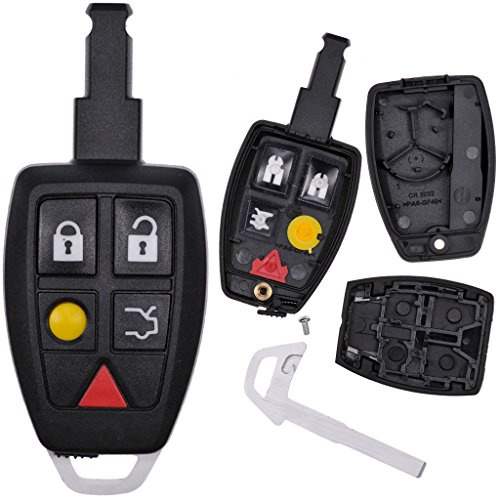 Auto Schlüssel Funk Fernbedienung 1x Smartkey Gehäuse + 1x Notschlüssel Rohling für Volvo