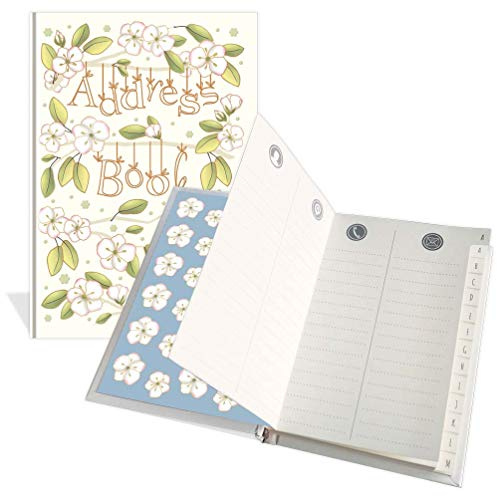Adressbuch im Taschenformat, Anemonen-Design, 104 Seiten, 91 x 130 mm