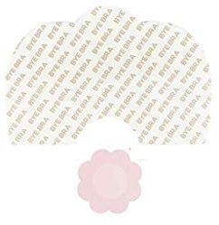 Bye Bra Adhesive Breast Lift Tapes, Bra Stickers, Boob Tape, Cleavage Enhancement - Size: A-C with Nude Silk Nipple Covers 3 Single-use Pairs