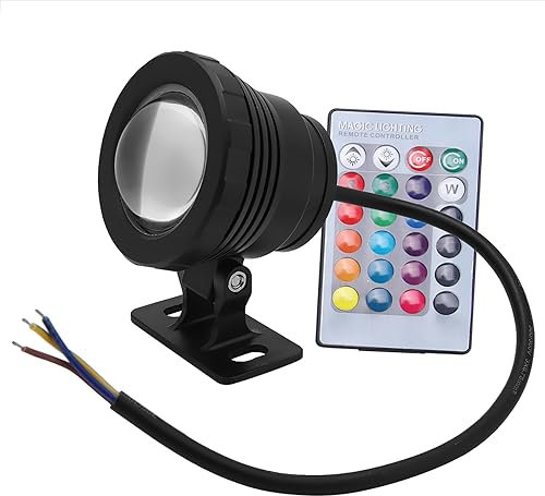 Luce Subacquea, LED RGB Luce Subacquea Impermeabile Multicolore per Fontana da Esterno per faretti da Giardino(Nero AC/DC 12V)