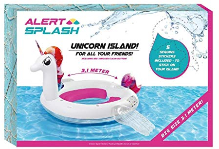 Alert XXL Riesen Einhorn Party Lounge Badeinsel Pool Liege Luftmatratze groß 310cm