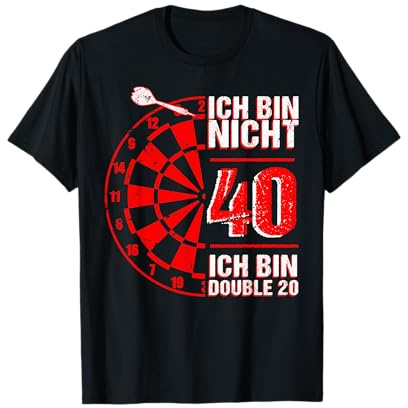 40. Geburtstag Geschenk Mann Spruch Dart Fan Double 20 T-Shirt