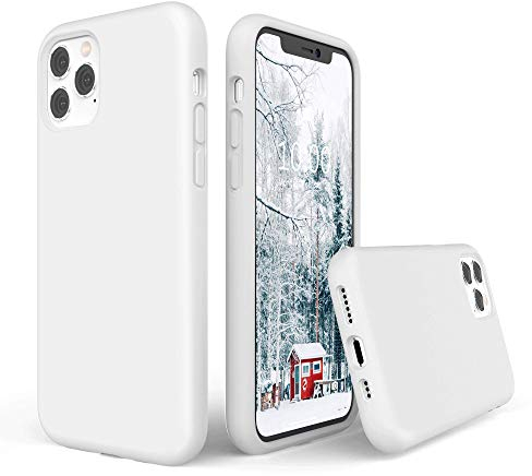 SURPHY iPhone 11 Silicone Case, Liquid Silicone with Soft Microfiber Lining, Full Body Protection, 5.8 inch for iPhone 11 Pro, White