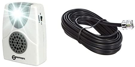 Geemarc Clearsound CL11 Amplificador de Sonido, Color Blanco + Goobay 50317 Cable Modular (2X Conector RJ11, 4 Polos, asignado, 3m), Negro